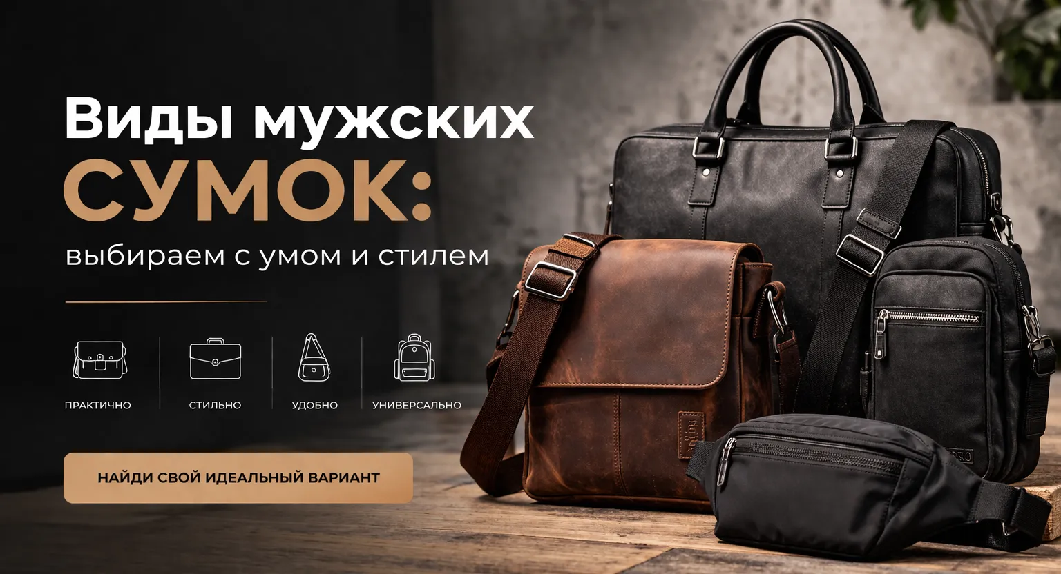 Виды мужских сумок: выбираем с умом и стилем