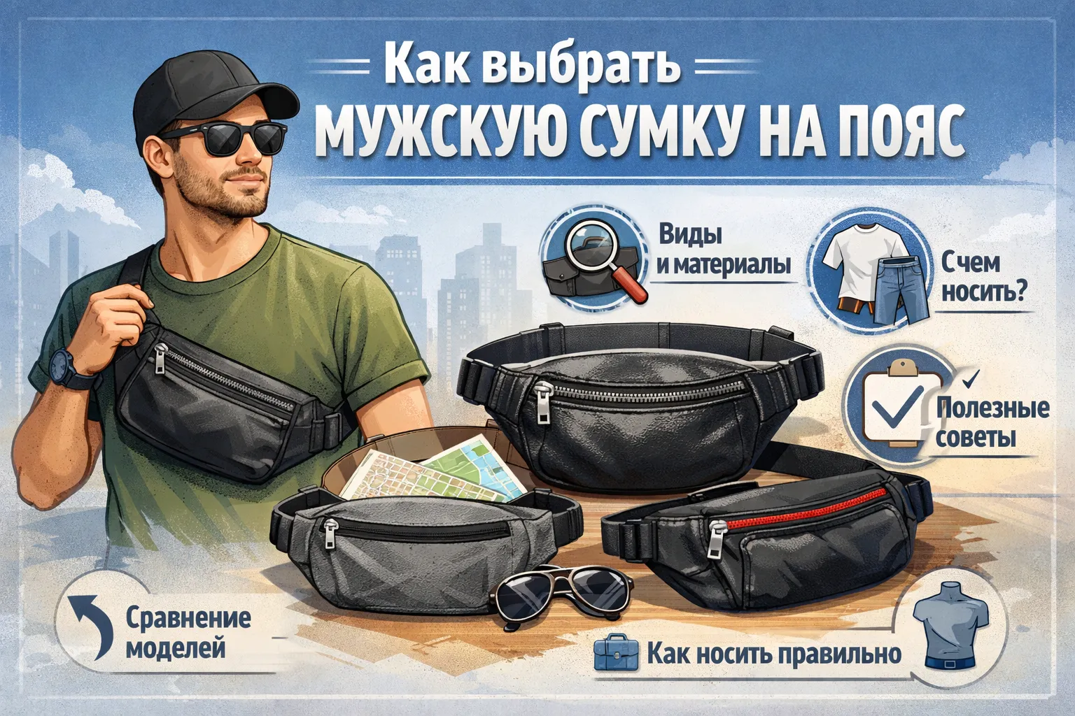 Как выбрать мужскую сумку на пояс