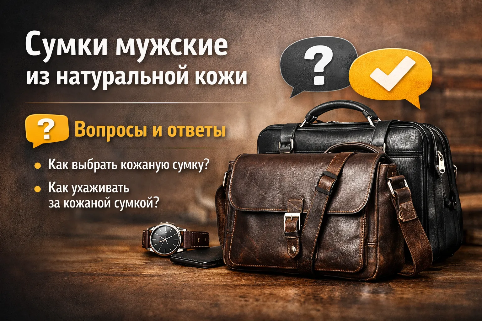 Как выбрать сумку мужскую из натуральной кожи