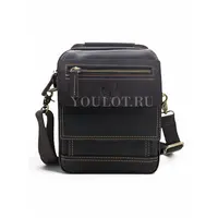 Сумка через плечо, барсетка Ryff Ryder RR 84545 D.BROWN с ручкой кожаная коричневого цвета
