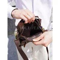 Сумка через плечо, барсетка Ryff Ryder RR 84545 D.BROWN с ручкой кожаная коричневого цвета