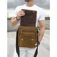 Кожаная сумка Ryff Ryder 1660-2 через плечо мужская premium