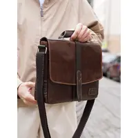Кожаный портфель для документов Ruff Ryder 4129, сумка мужская Old Money коричневая
