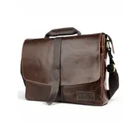 Кожаный портфель для документов Ruff Ryder 4129, сумка мужская Old Money коричневая