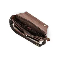 Портфель для документов A4 кожаный Ruff Ryder 4415-1 коричневый с ремнем через плечо Old Money