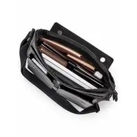 Портфель для документов A4 кожаный Ruff Ryder 4415 чёрный с ремнем через плечо Old Money