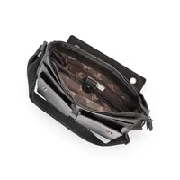 Портфель для документов A4 кожаный Ruff Ryder 4415 чёрный с ремнем через плечо Old Money