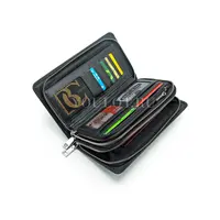 Мужской черный клатч Briefcase 7M-106 кожаный с двумя молниями
