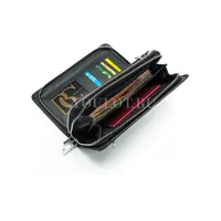Мужской черный клатч Briefcase 7M-106 кожаный с двумя молниями