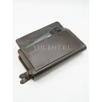 Клатч мужской Briefcase 9069 для телефона и паспорта кожаный коричневый