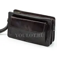 Клатч мужской с карманом для телефона и ручкой Briefcase 302 BROWN