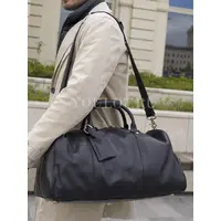 Сумка дорожная из натуральной кожи с отделением для обуви Briefcase 9804 черная