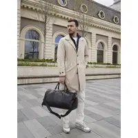 Сумка дорожная из натуральной кожи с отделением для обуви Briefcase 9804 черная