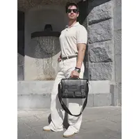 Сумка мужская через плечо Ruff Ryder 2090 A4 большая кожаная
