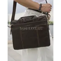 Кожаный портфель мужской Ruff Ryder 1811-1 с ремнем через плечо