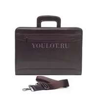 Папка-портфель Briefcase 2882-15 BROWN коричневого цвета кожаная