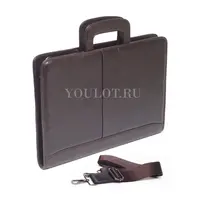 Папка-портфель Briefcase 2882-15 BROWN коричневого цвета кожаная