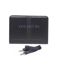 Папка-портфель для документов А4 Briefcase 2882-18 BLACK с двумя отделениями из кожи