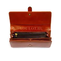 Кошелек женский с увеличенной вместимостью из натуральной кожи Briefcase 3023 светло-коричневый