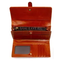 Кошелек женский с увеличенной вместимостью из натуральной кожи Briefcase 3023 светло-коричневый