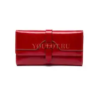 Женский кошелек для денег и карточек из натуральной кожи Briefcase 3023 RED