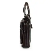 Мужской кожаный портфель Briefcase 33662# Brown для документов с плечевым ремнем