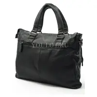 Мужской кожаный портфель Briefcase 33666# Black черного цвета