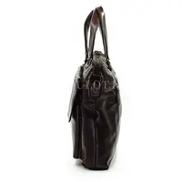 Мужской кожаный портфель Briefcase 33666# Brown с плечевым ремнем