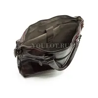 Мужской кожаный портфель Briefcase 33666# Brown с плечевым ремнем