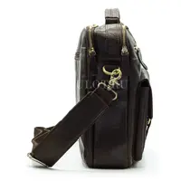 Мужской кожаный портфель Briefcase 7120# с плечевым ремнем