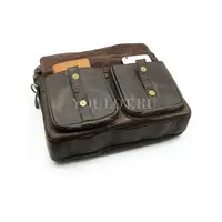 Мужской кожаный портфель Briefcase 7120# с плечевым ремнем