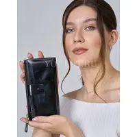 Кошелек портмоне женское Briefcase 8236 BLACK из натуральной кожи черный