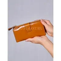 Вместительный кожаный кошелек для женщин с монетницей и молнией Briefcase 8236 хаки