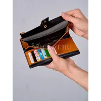 Вместительный кожаный кошелек для женщин с монетницей и молнией Briefcase 8236 хаки