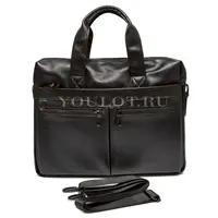 Портфель ​мужской Briefcase 8658-5# Black для ноутбука и документов из искусственной кожи