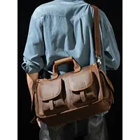 Мужской портфель 893429-12D из воловьей кожи