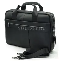 Мужской кожаный портфель Briefcase 9022 Black для работы и повседневного ношения