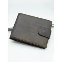 Кошелек мужской на кнопке Briefcase 9051 из натуральной кожи для денег и карт