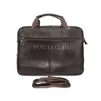 Портфель кожаный Briefcase 91503# Coffee для документов и ноутбука