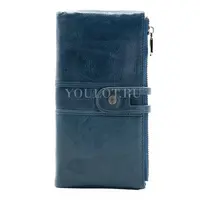 Женский кошелек для карт и наличных Briefcase C2152 из премиальной кожи синий