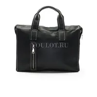 Мужской кожаный портфель Briefcase KR2804 Black через плечо для документов