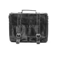 ​Портфель мужской кожаный Briefcase MB074 Black для документов и гаджетов