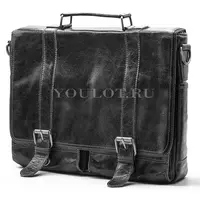 ​Портфель мужской кожаный Briefcase MB074 Black для документов и гаджетов