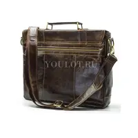 Портфель мужской кожаный Briefcase ​MB074 Coffee с клапаном и плечевым ремнем