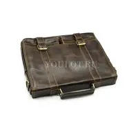 Портфель мужской кожаный Briefcase ​MB074 Coffee с клапаном и плечевым ремнем