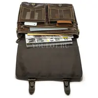 Портфель мужской кожаный Briefcase ​MB074 Coffee с клапаном и плечевым ремнем