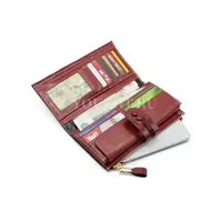 Женский кошелек с большим количеством отделений Briefcase TP-193-4 из натуральной кожи красный