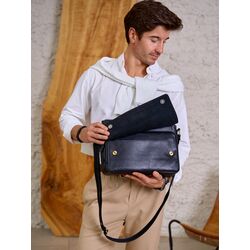 Сумка через плечо A4 большая кожаная Ruff Ryder