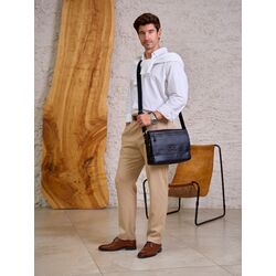 Сумка через плечо A4 большая кожаная Ruff Ryder