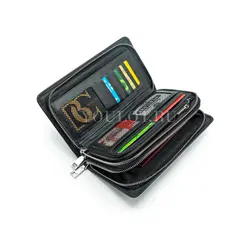 Мужской черный клатч Briefcase кожаный с двумя молниями